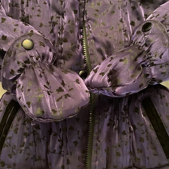 ❄️Rothschild Velvet Flocked Hooded Purple Coat - Picture 8 of 11